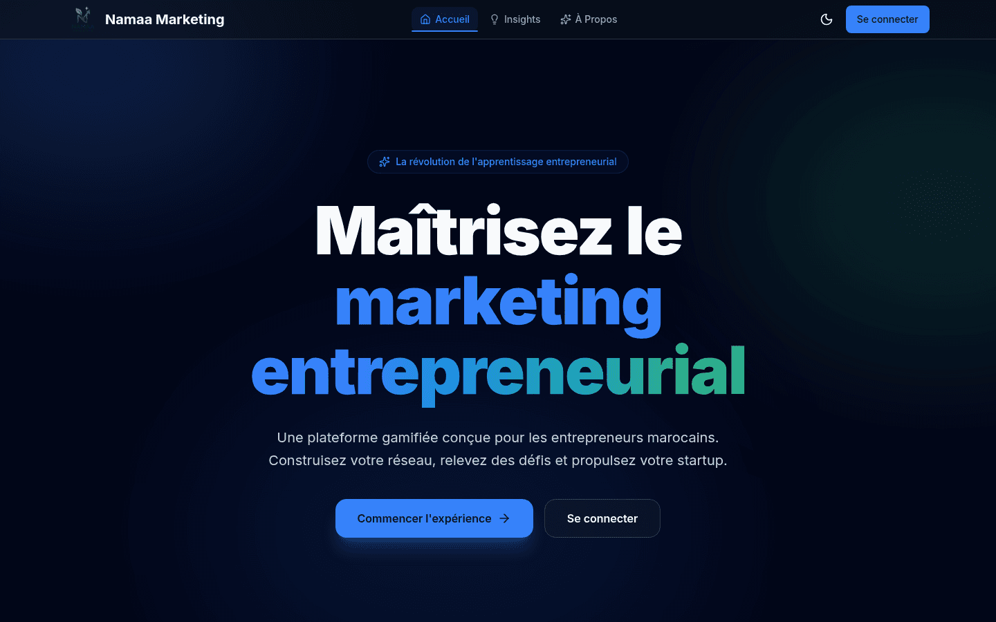 Namaa Marketing product interface